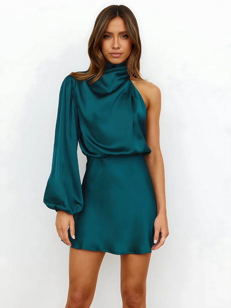 Eline – Satin One-Shoulder Jurk